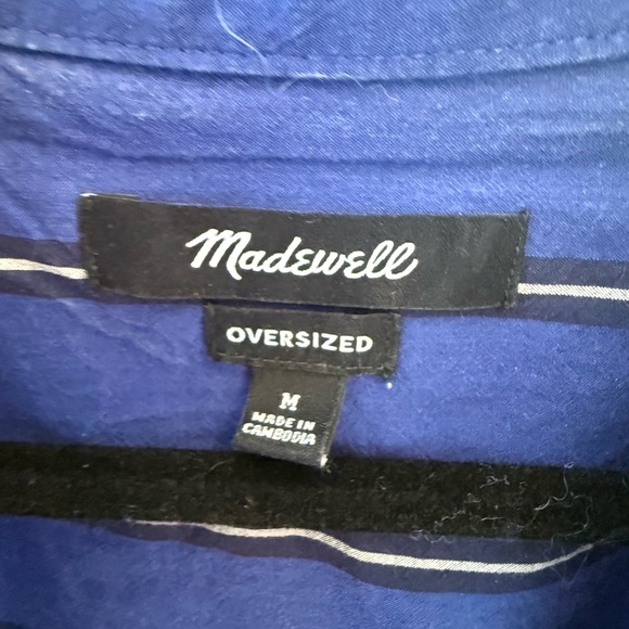 Blue-Striped Oversized Madewell Button Down - Picture 2 of 3